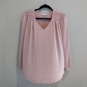Women's Violet + Claire Blush Pink Long Sleeve Chiffon Top
